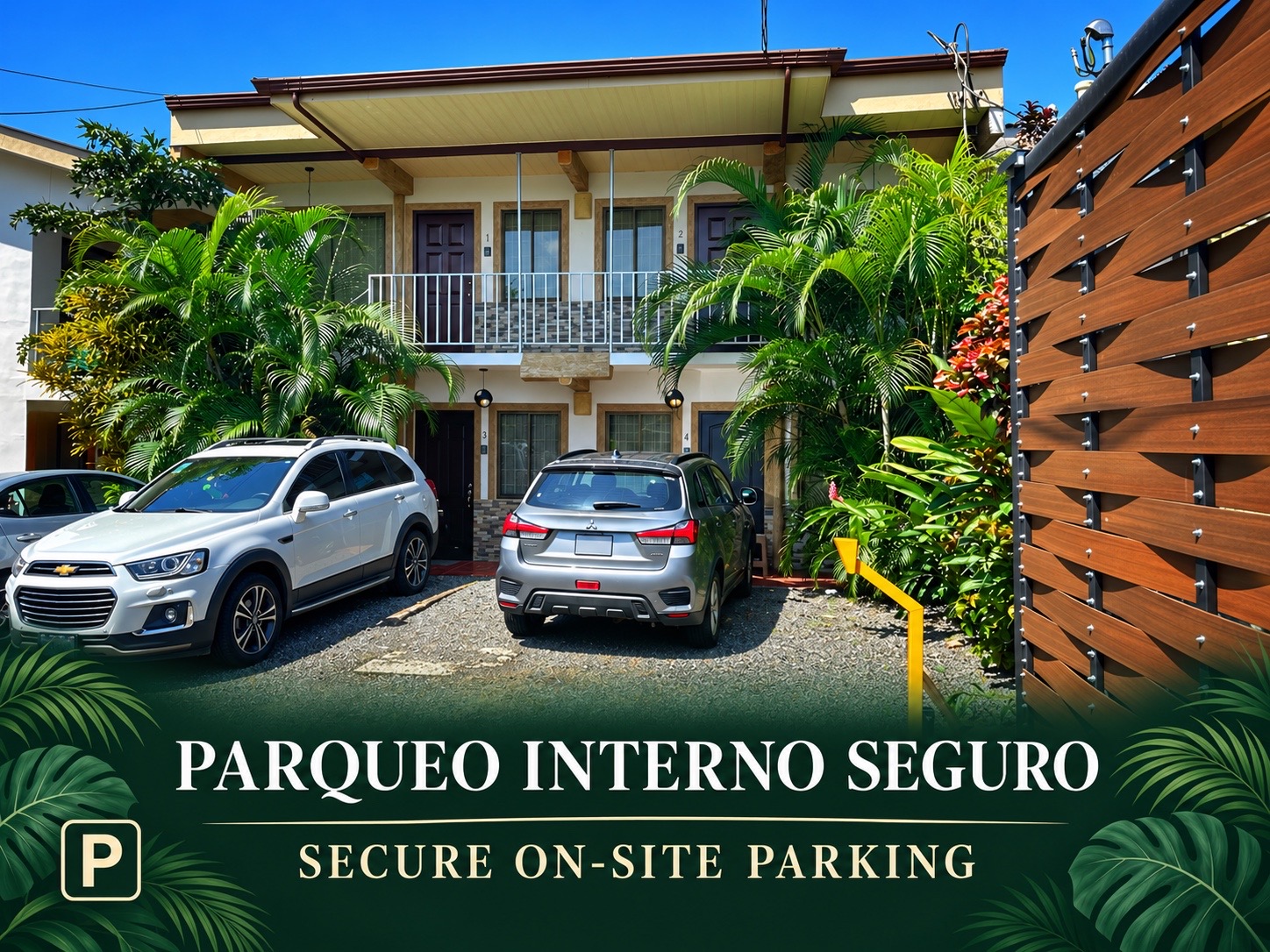 Parqueo interno seguro / Secure on-site parking